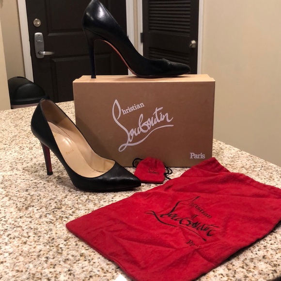 Christian Louboutin Pigalle 100mm Black Leather 38 - Picture 8 of 10